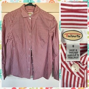 Red striped bottom down shirt